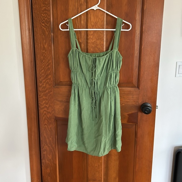 A&F Tie Front Mini Dress in Jade size SP - Picture 5 of 12